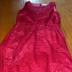 A pink and red dress.